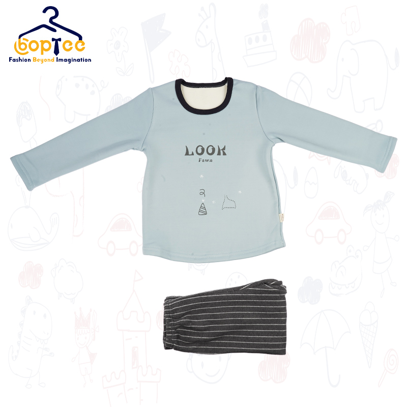 Boptee Full Sleeves Nightwear With Look Fawn Print 