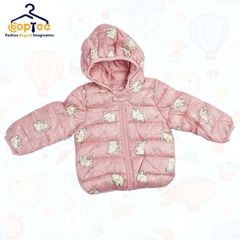 Boptee Baby Elephant Print Hooded Jacket