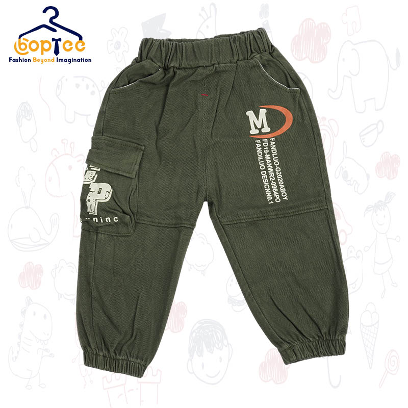 Boptee Full Length M Print Lounge Pant-  Olive Green Color