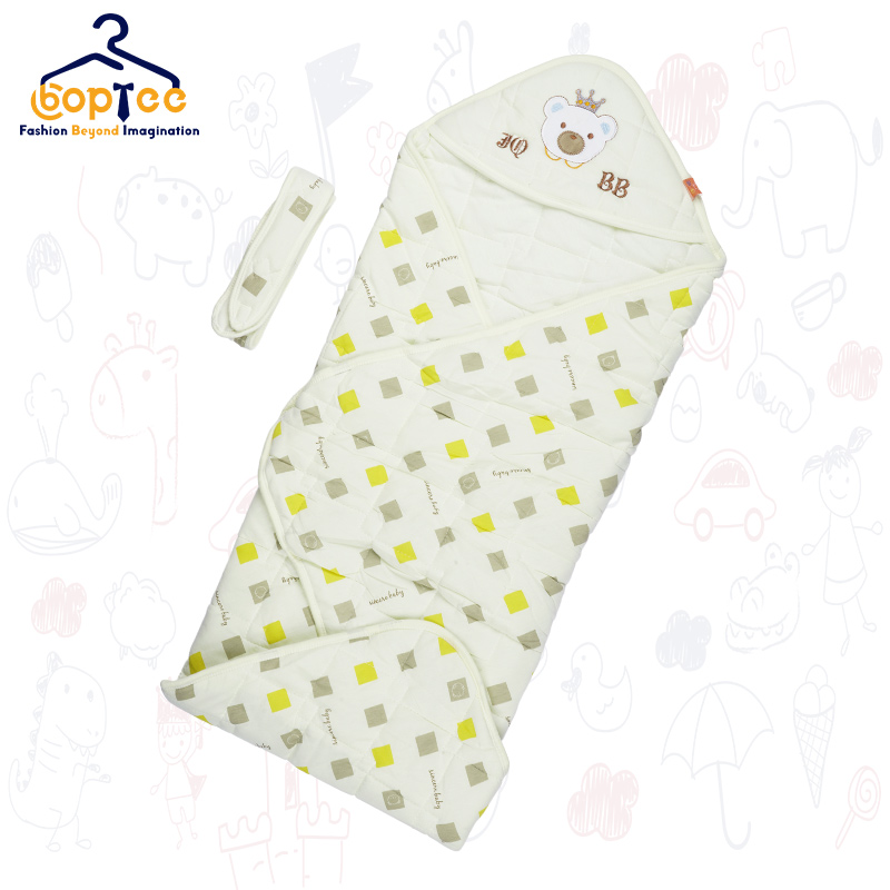 Boptee Hooded Swaddle- Yellow Color 