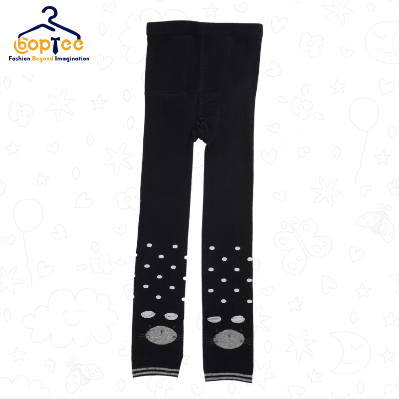 Boptee Full Length Cat Design Stocking- Black color