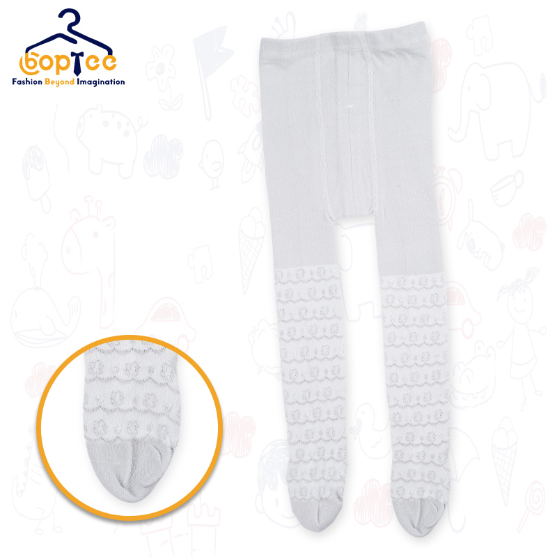 Boptee Footed Fancy Tights- Grey Color