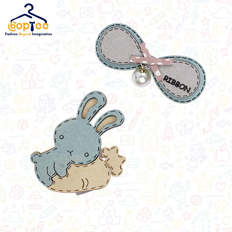 Boptee Hair Clips In Rabbit & Ribbon Shape